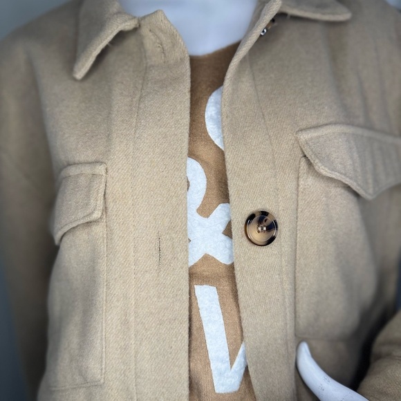 Laundry By Shelli Segal Tan Utility Jacket Lightweight Casual - Picture 8 of 13